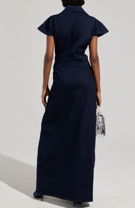 Stylish Navy Denim Maxi Dress (⏰⏰Free Shipping)