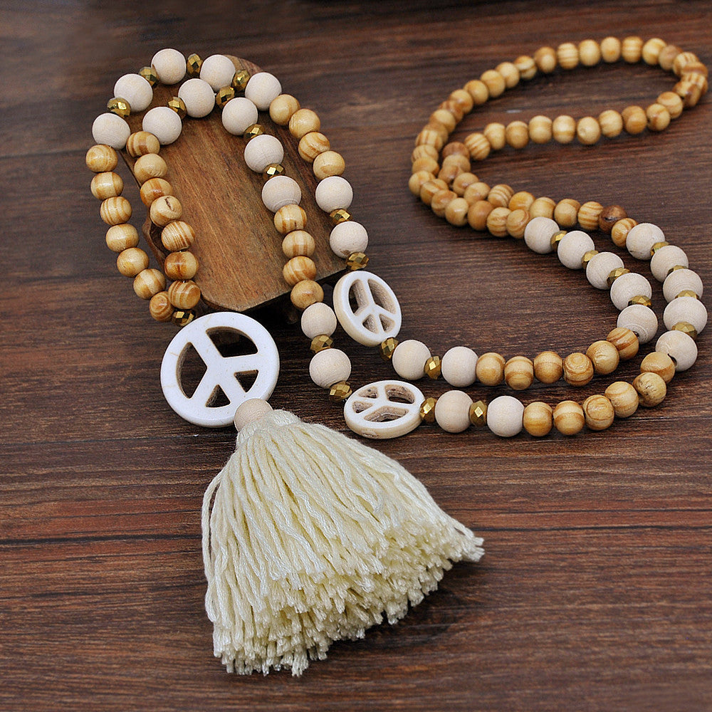 Handmade Beaded Sweater Necklace