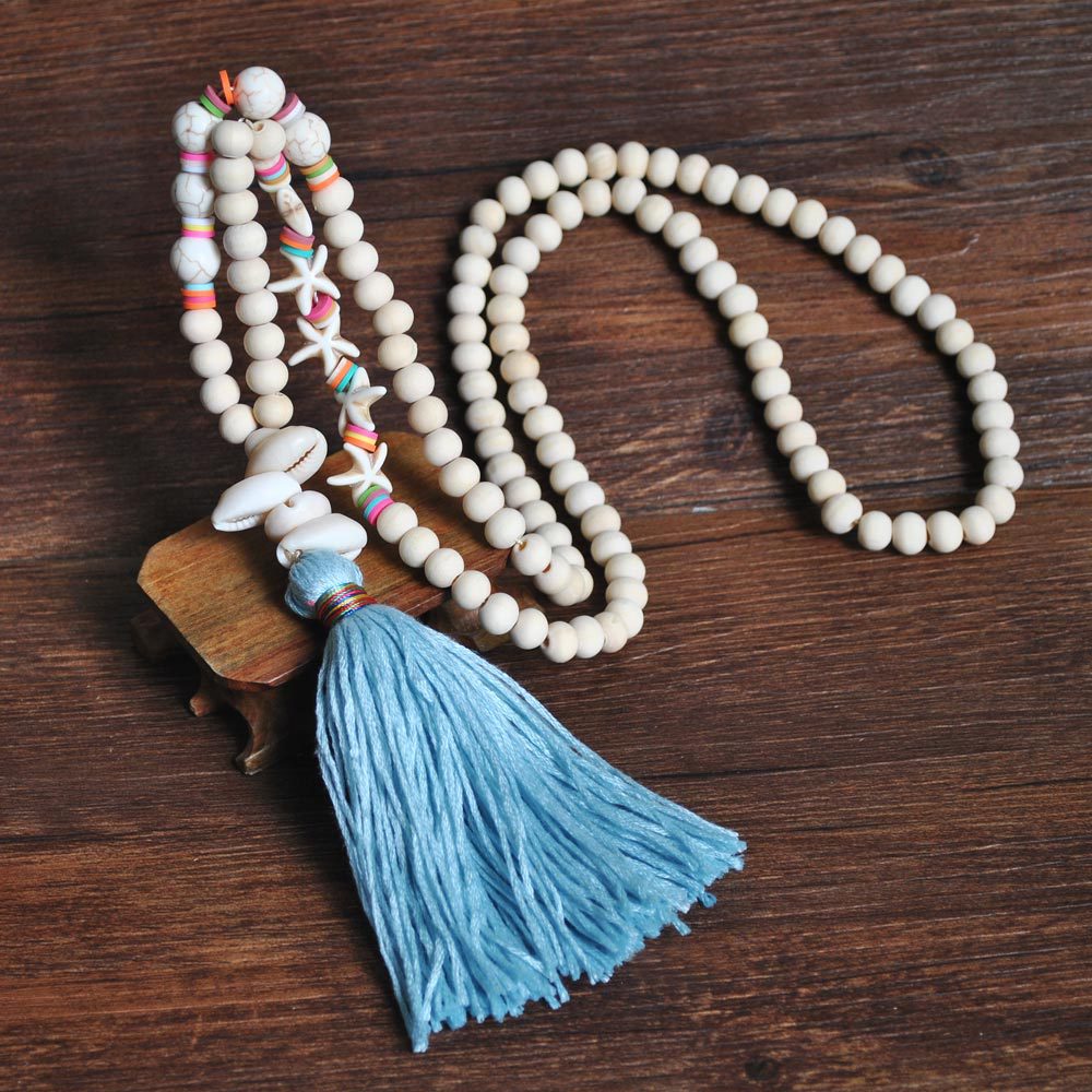 Handmade Beaded Sweater Necklace