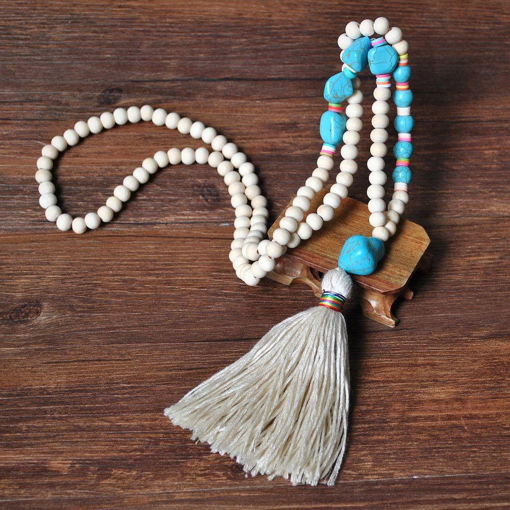 Handmade Beaded Sweater Necklace