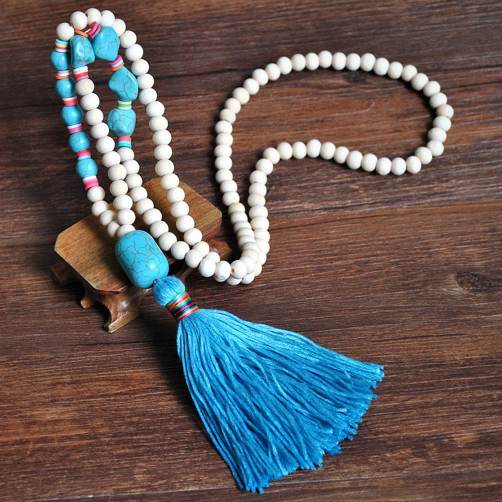 Handmade Beaded Sweater Necklace